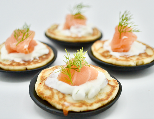 Smoked Salmon Blinis — appetizers for catering in Los Angeles